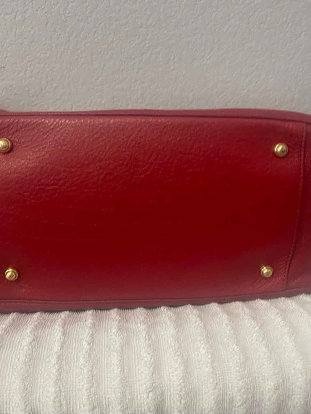 Brahmin Micaela Satchel - Red Leather Top-Handle Satchel with Gold Hardwate
